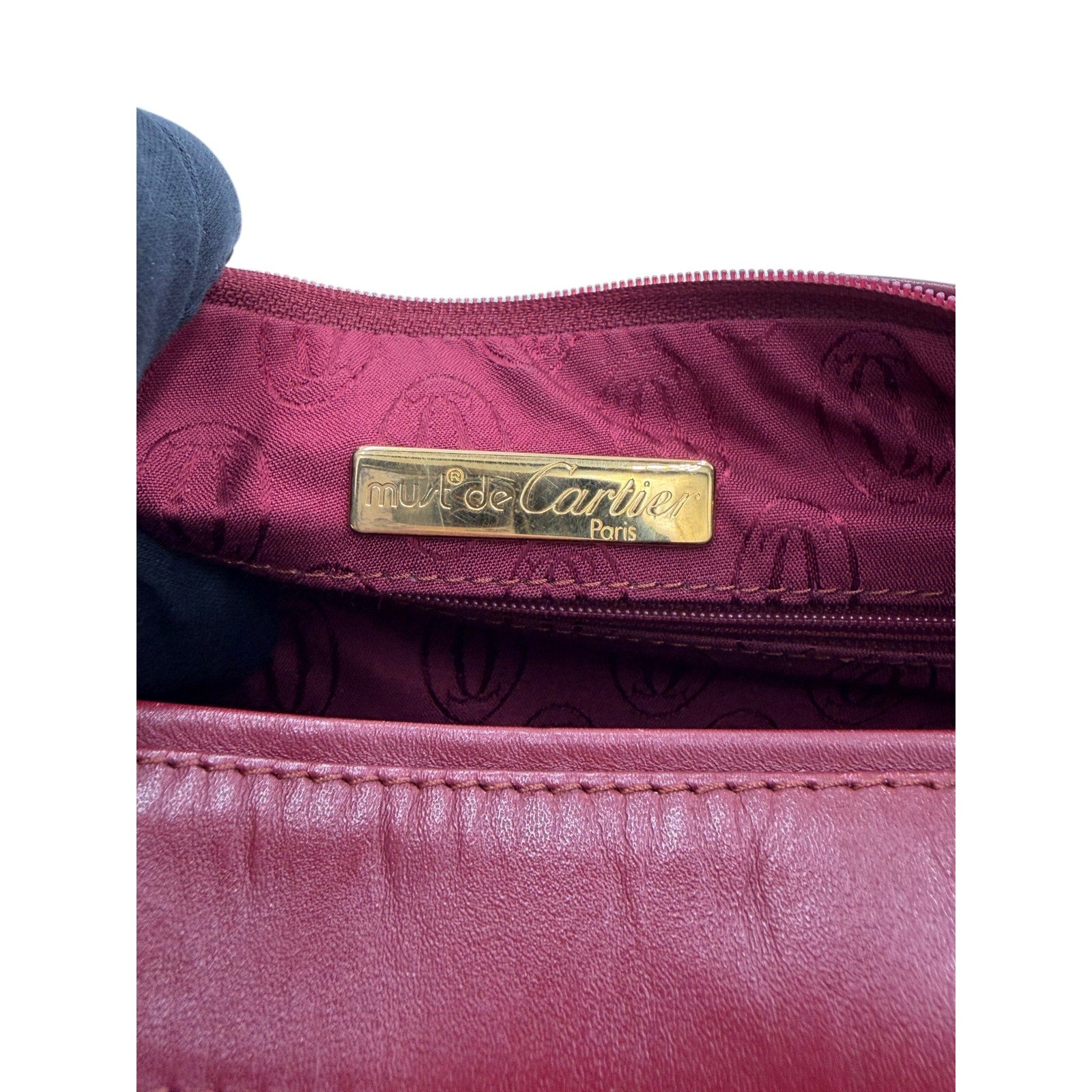 CARTIER Bordeaux Leather Crossbody