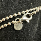 TIFFANY Sterling Silver Heart Key Pendant on Large Bead Necklace
