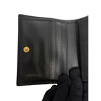 Prada Black Textured Leather Compact Wallet