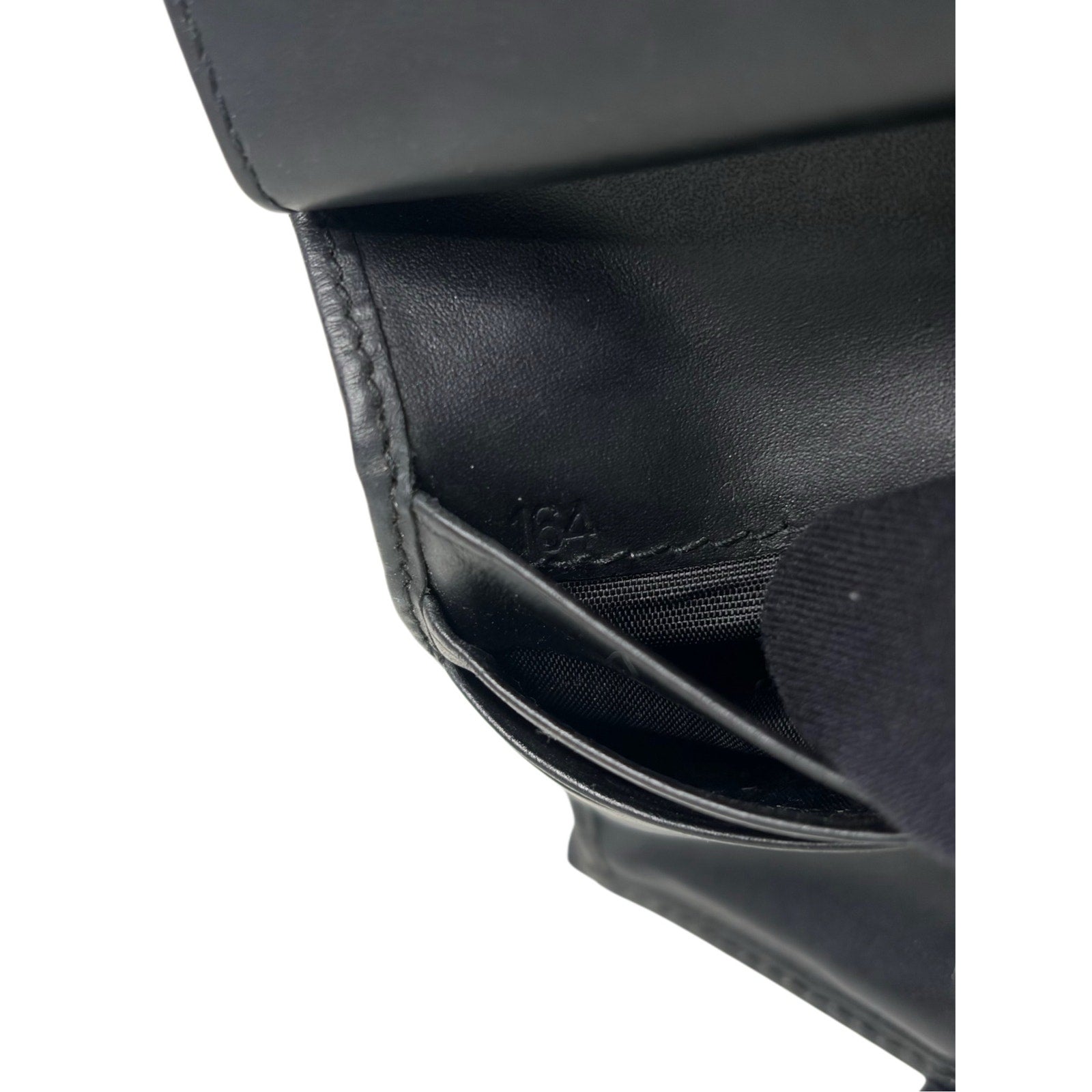 Prada Black Textured Leather Compact Wallet