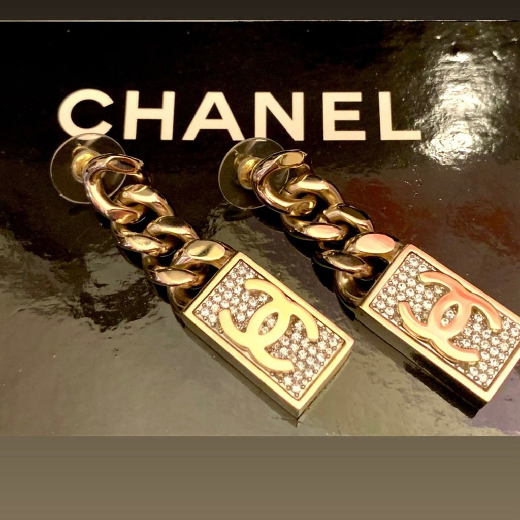 CHANEL CoCo Drop Chain Earrings