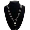 TIFFANY Sterling Silver Heart Key Pendant on Large Bead Necklace