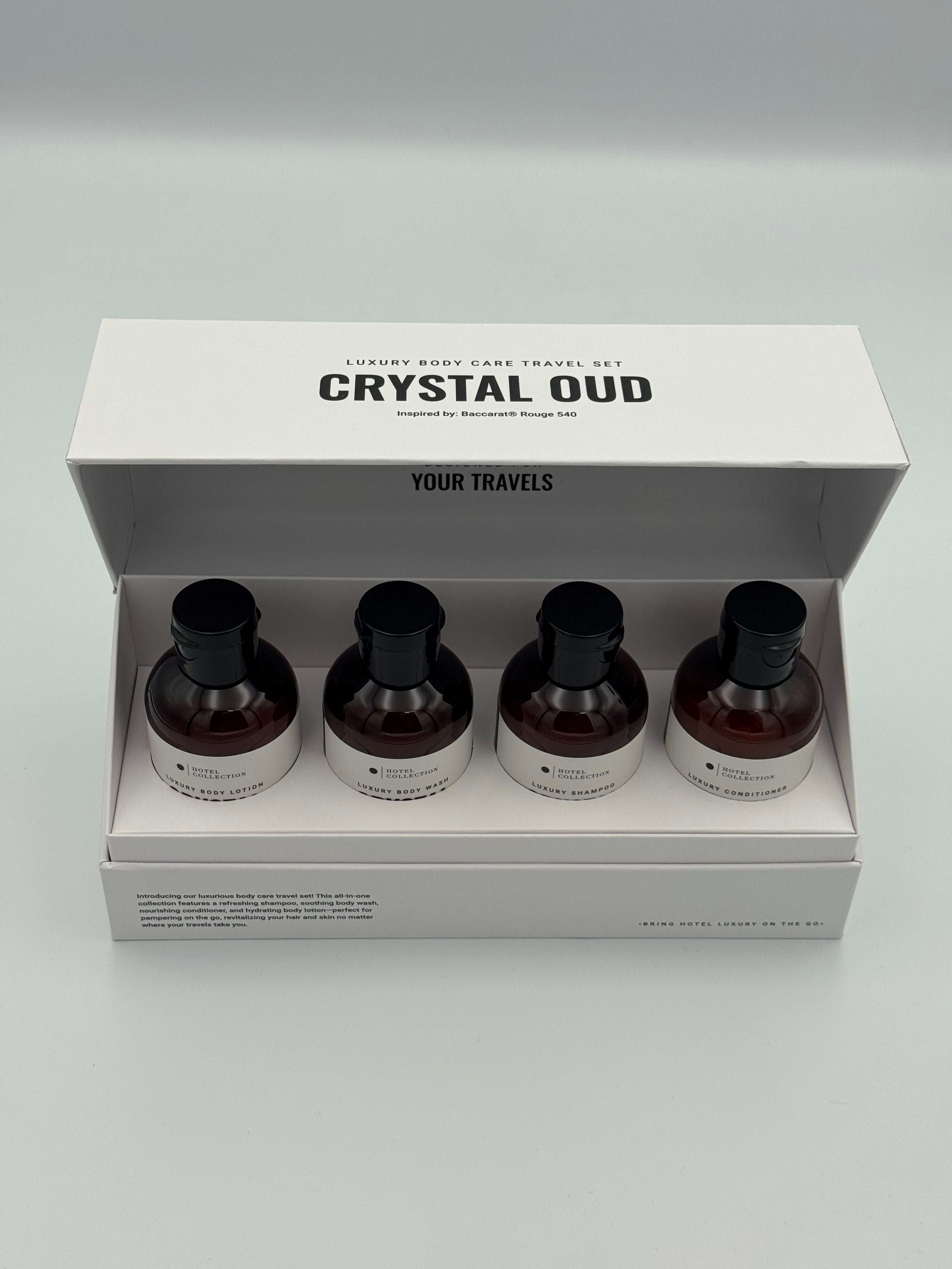 Hotel Collection Crystal Oud Luxury Body Care Travel Set

Inspired by: Baccarat® Rouge 540
