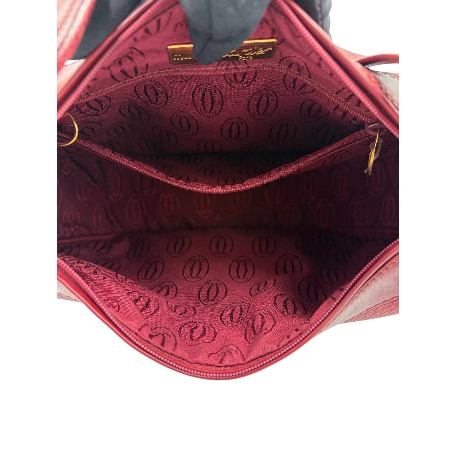CARTIER Bordeaux Leather Crossbody