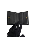Prada Black Textured Leather Compact Wallet