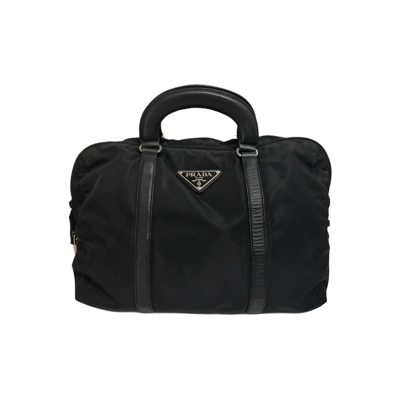 PRADA Nylon Boston Bag – Silver Hardware